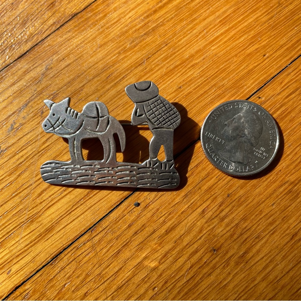 Silver Man & Donkey Pin